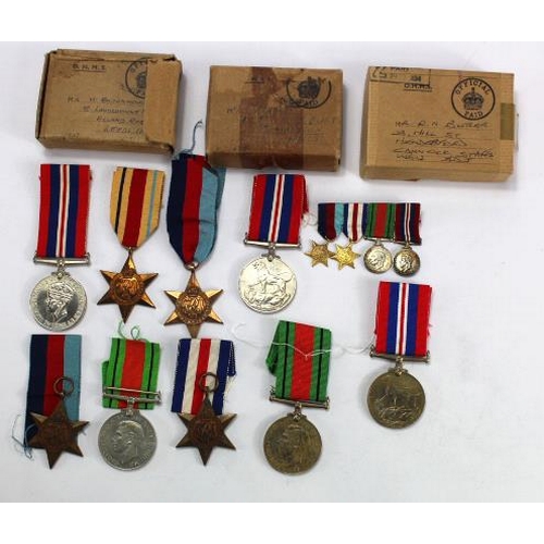 1781 - WW2 groups (x3) with boxes of issue - Mr L J Edwards RE from Gt Malvern, Worc. 1939-45 Star, F&F Sta... 