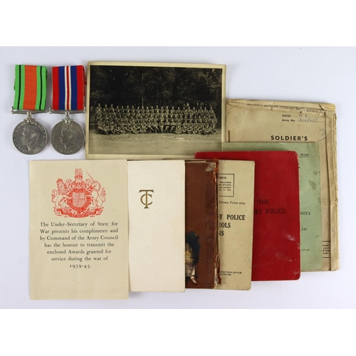 1784 - WW2 medals documents etc, to 13042455 L/Cpl Walter S Ratcliffe Military Police.