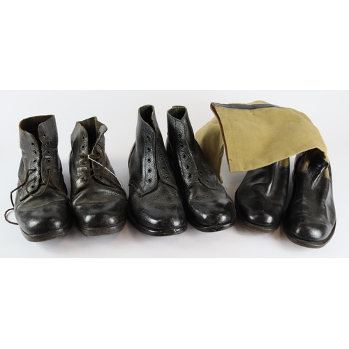 1789 - WW2 pair of soldiers boots, two pairs with pair of mosquito boots as used in the Far East.