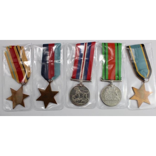 1796 - WW2 Stars - all ORIGINALS - 1939-45 Star, Air Crew Europe Star, Africa Star, Defence & War Medals.  ... 