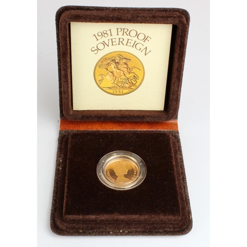 1878 - Sovereign 1981 Proof FDC cased as issued