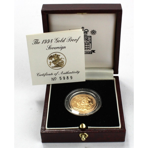 1882 - Sovereign 1998 Proof FDC boxed as issued