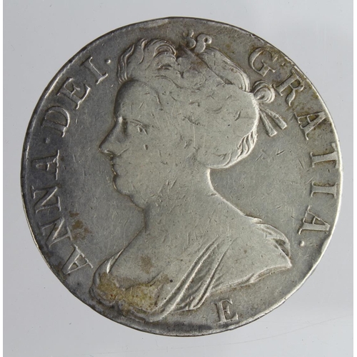 1906 - Crown 1707 Sexto, E below bust, Edinburgh Mint, S.3600, Fine, with flan adjustment file marks rev.