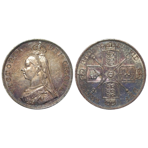 1918 - Double-Florin 1887 arabic 1, iridescent GEF