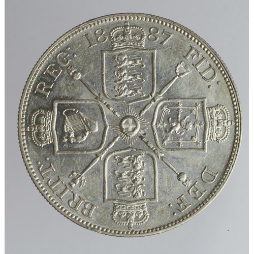 1919 - Double-Florin 1887 arabic 1, lightly cleaned EF