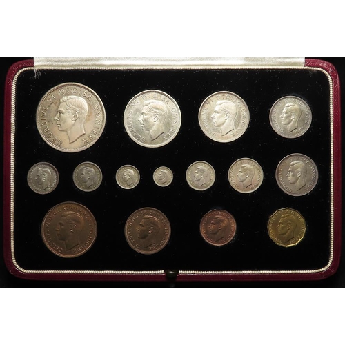 1957 - Proof Set 1937 (15 coins) Crown to Farthing including Maundy Set, lightly toned nFDC with original c... 