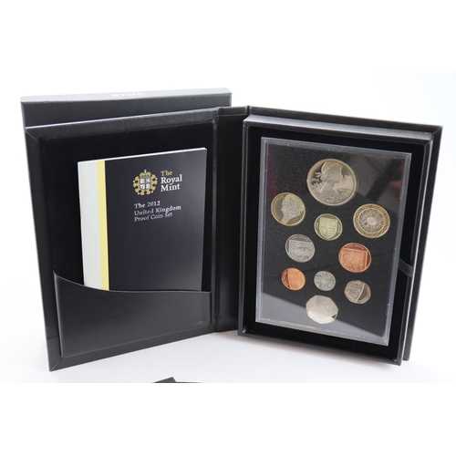 1964 - Royal Mint: The 2012 United Kingdom Proof Coin Set FDC cased with booklet, outer box and packaging.