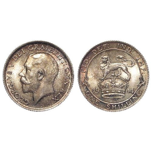 1970 - Shilling 1914 toned AU