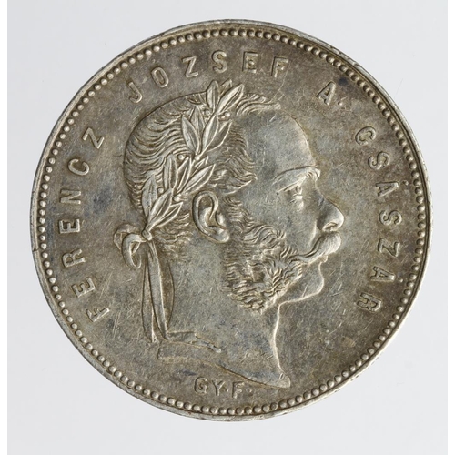 2022 - Hungary silver 1 Forint 1869 GYF, EF, tone spot rev.