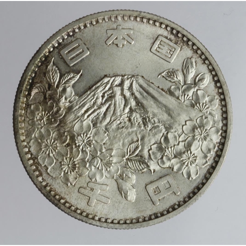 2039 - Japan, Tokyo Olympics silver 1000 Yen 1964 UNC