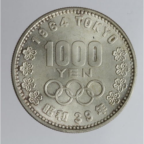 2039 - Japan, Tokyo Olympics silver 1000 Yen 1964 UNC