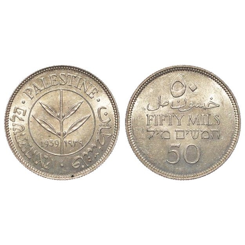 2048 - Palestine silver 50 Mils 1939 GEF