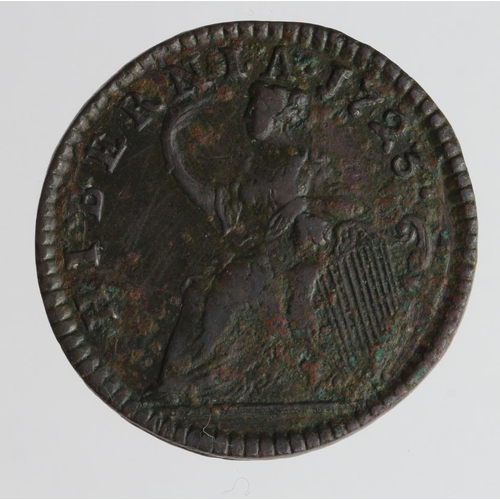 2071 - USA Colonial / Ireland copper 'Woods' Halfpenny 1723, aVF with some porosity