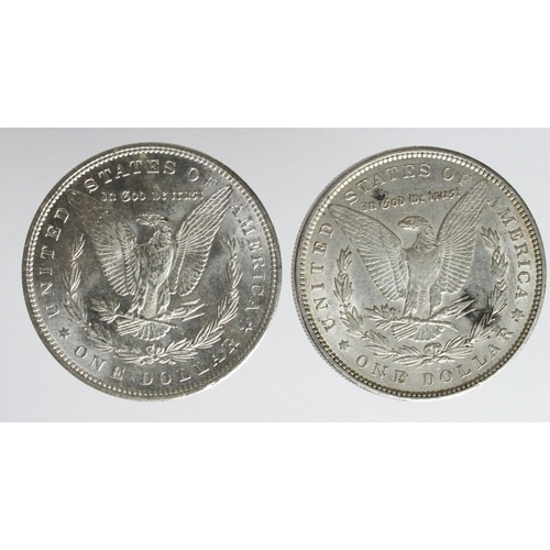 2085 - USA Morgan Silver Dollars (2): 1887 BU and 1890 GVF