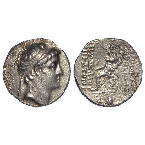 2099 - Ancient Greek, Seleucid Kingdom, Demetrios II silver Tetradrachm; his diad. hd. r. / Apollo std. l. ... 