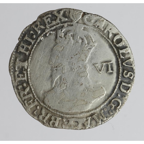 2122 - Charles I silver Sixpence mm. Harp, S.2811, 2.86g, F/GF