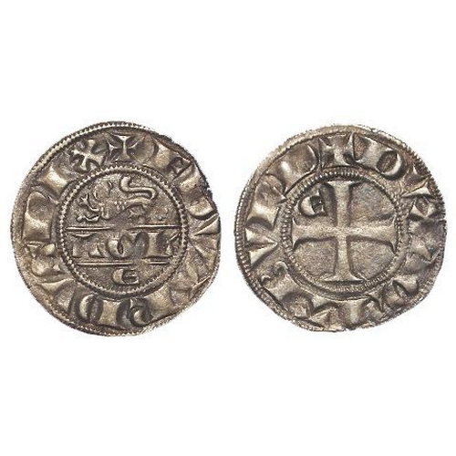 2125 - Edward I as Duke of Aquitaine, Anglo-Gallic silver Denier au Lion, Bordeaux Mint, 0.92g, toned VF