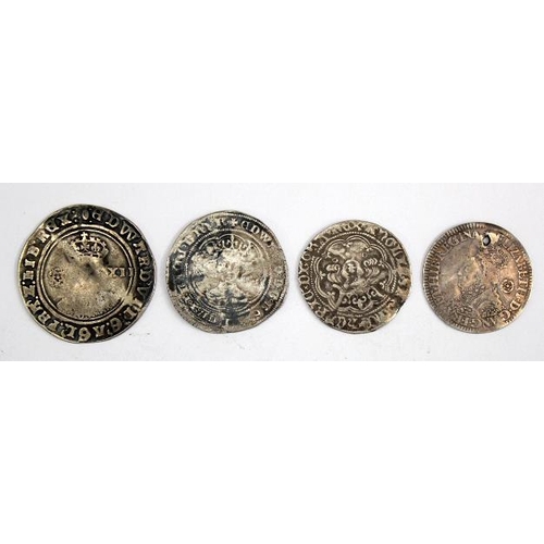 2131 - English Hammered Silver (4): Edward III Groat of London S.1567 4.45g unbent porous GF; Henry VI annu... 