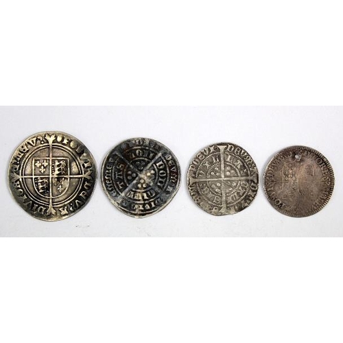 2131 - English Hammered Silver (4): Edward III Groat of London S.1567 4.45g unbent porous GF; Henry VI annu... 