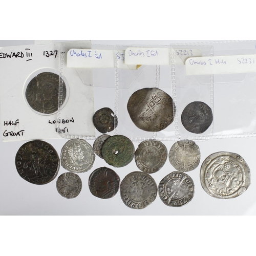 2133 - Hammered & Ancient Coins (15) including Septimius Severus 'Fundator Pacis' Denarius, cleaned VF; Edw... 