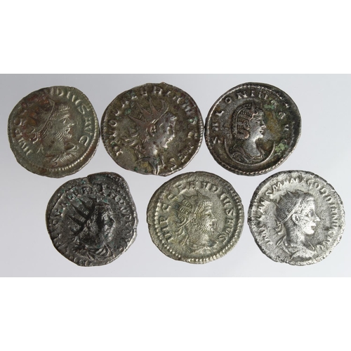 2161 - Roman Imperial (6) silver and billon Antoniniani: Salonina, Antioch 264 AD, RIC V 90, 4.15g, aVF; Va... 