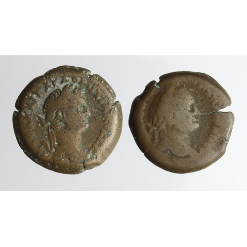 2176 - Roman Provincial (2): Alexandria, Egypt, Vespasian bronze Obol; bust of Isis r. Year 5 = 72-3 AD. S.... 