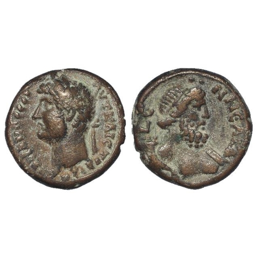 2180 - Roman Provincial: Hadrian, Alexandria, Egypt billon Tetradrachm. Rev: Bust of Hilus crowned with lot... 