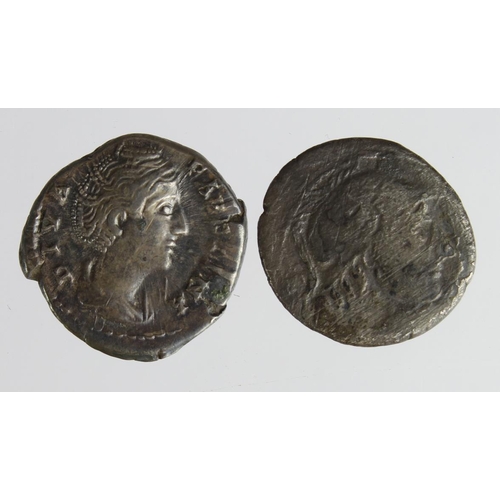 2192 - Roman silver Denarii (2): Diva Faustina, Aeternitas rev., 3.22g, RSC II, RIV 347, Sears 4576, toned ... 