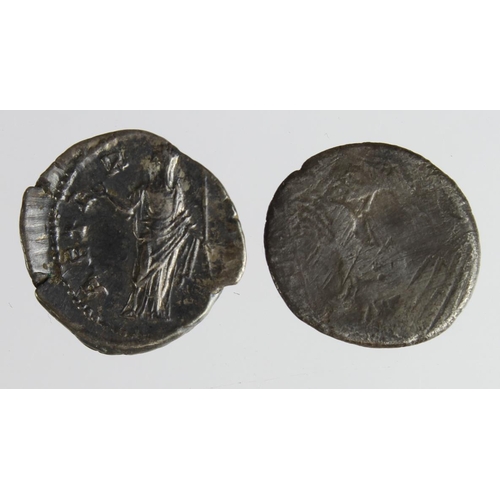 2192 - Roman silver Denarii (2): Diva Faustina, Aeternitas rev., 3.22g, RSC II, RIV 347, Sears 4576, toned ... 