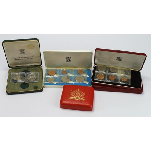 2204 - British Commonwealth Proof Sets (5): 2x Guernsey 1971, Isle of Man 1971, Malawi 1964, and Trinidad &... 