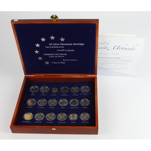 2212 - Euro Coins (17 plus .333 gold completer medal) a commemorative set for the 50th Anniversary of the T... 