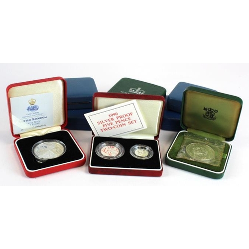 2215 - GB & Commonwealth Cased Silver Proofs (8 plus a 2-coin set): 2x 1972 Crowns, 3x various Commonwealth... 