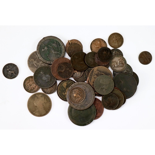 2253 - GB Copper & Bronze (50) 18th-19thC assortment, mixed grade.