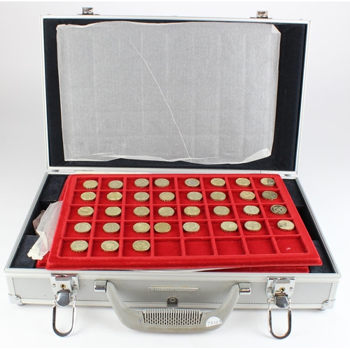 2273 - GB Decimal Commemoratives and Definitives in a 7-tray aluminium carry case. Approx. £170 face. Many ... 