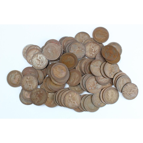 2302 - GB Pennies (100) 1918KN, mixed grade from circulation.