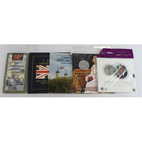 2331 - GB Royal Mint BU coins and sets in presentation packs (5)