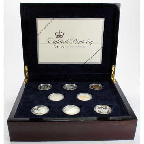 2381 - Her Majesty Queen Elizabeth II Eightieth Birthday Silver Proof Coin Collection 2006 contains 17 silv... 