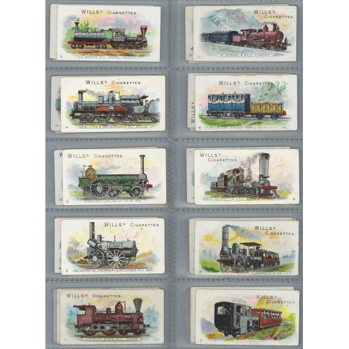 599 - Will's - complete sets, in pages, Locomotives & Rolling Stock (no clause) & (with I.T.C. clause) mai... 