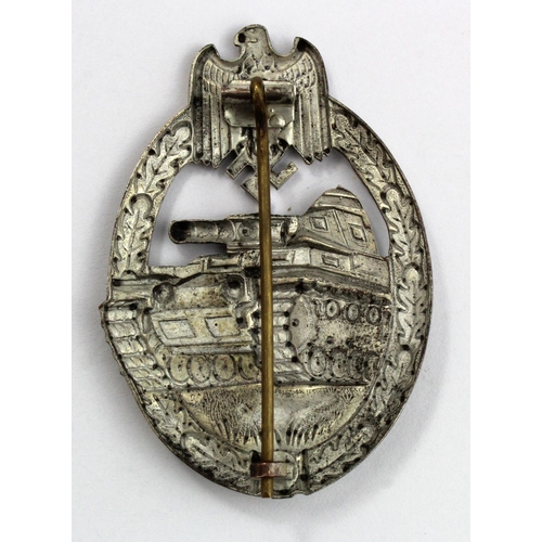 984 - German Panzer Assault badge in silver (Tank Crew) grade