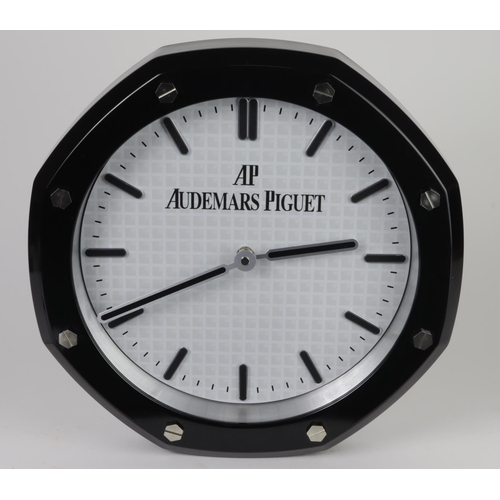 428 - Advertising Wall Clock. 'Audemars Piguet' style advertising wall clock, white dial reads 'AP Audemar... 