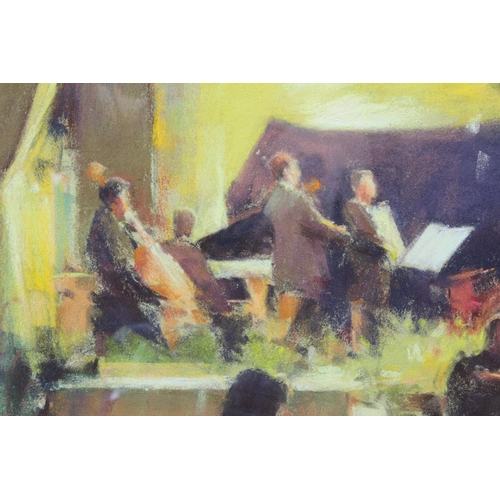 497 - Richardson, Bob (Robert) b 1938. A signed pastel depiciting an evening scene at the Florian Café, Ve... 