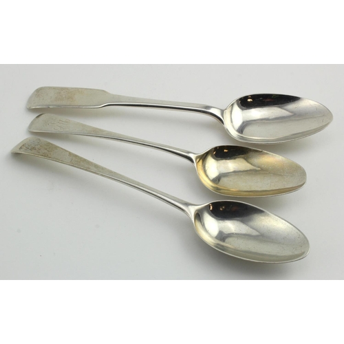 603 - Dundee Fiddle pattern (no shoulders), silver dessert spoon, maker's mark WC for Wm Constable and Edi... 