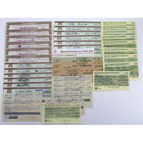 10 - Cheques & Travellers Cheques (90) including Lloyds Bank Travellers Cheques (34) in denominations 50,... 