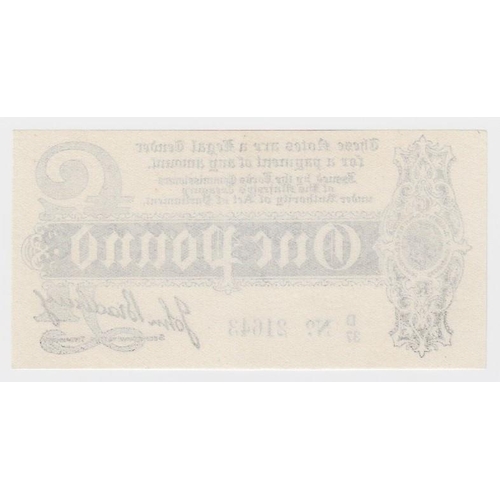 30 - Bradbury 1 Pound issued 7th August 1914, scarce with inverted letters POST seen in watermark and the... 