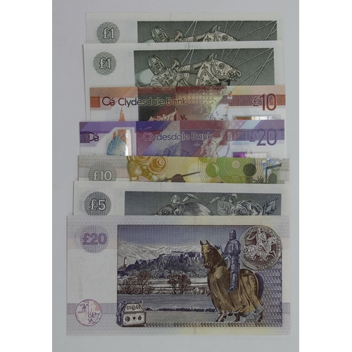 426 - Scotland, Clydesdale Bank (7), a group of Uncirculated notes comprising 20 Pounds & 10 Pounds dated ... 