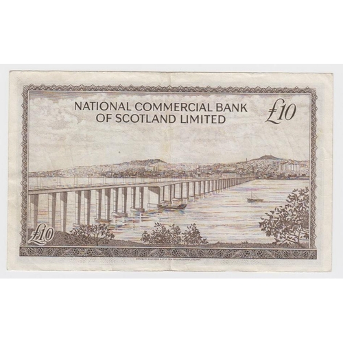 440 - Scotland, National Commercial Bank 10 Pounds dated 18th August 1966, signed David Alexander, serial ... 