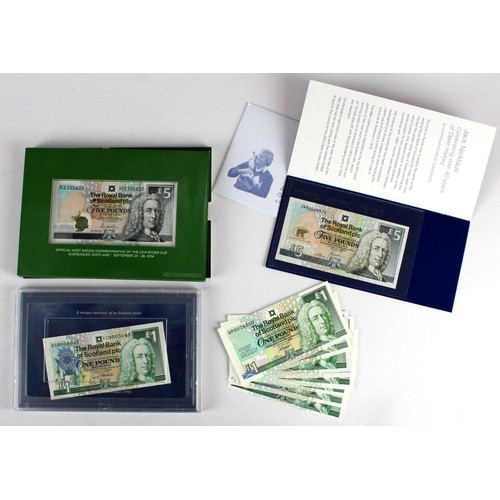 442 - Scotland, Royal Bank of Scotland (13), a group of COMMEMORATIVE notes, 1 Pound (8) in 4 consecutivel... 