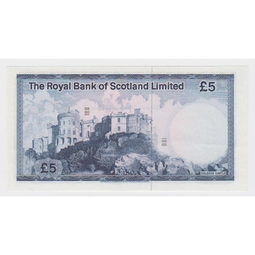 455 - Scotland, Royal Bank of Scotland 5 Pounds dated 3rd May 1976, scarce REMAINDER/ERROR no signature or... 