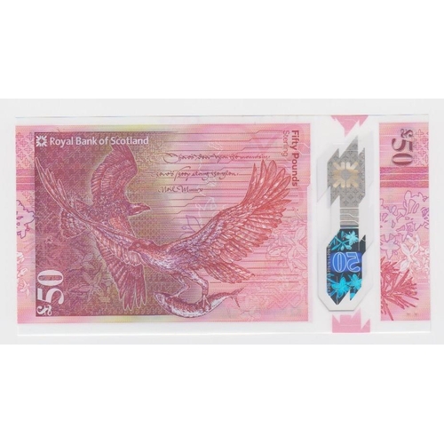 456 - Scotland, Royal Bank of Scotland 50 Pounds dated 27th May 2020, latest issue polymer note, serial AC... 