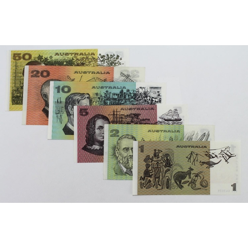 469 - Australia (6), 50 Dollars, 10 Dollars, 5 Dollars, 2 Dollars & 1 Dollar issued 1979, signed Knight & ... 